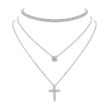 Trendy Moissanite Pendant Necklace – 925 Silver Gold-Plated