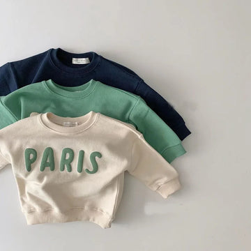 Kids Cotton Letter Print Sweatshirt
