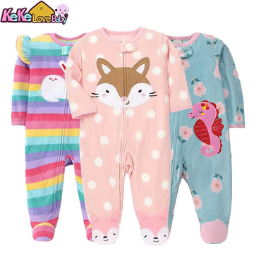 Baby Girl Romper – Fleece Animal Jumpsuit