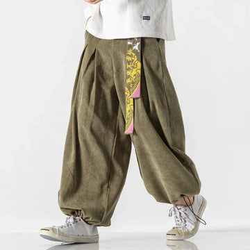 Men's Chinoiserie Harem Pants – Loose Hip Hop Corduroy Joggers M-5XL