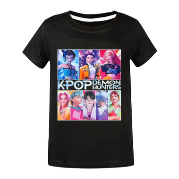 KPop Demon Hunters Saja Kids T-Shirt – Summer Cotton Cosplay Tee