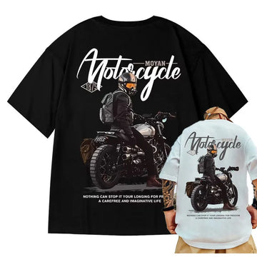 Men’s 8XL Vintage Motorcycle Print Casual T-Shirt