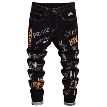 Retro Embroidered Badge Cargo Denim Jeans – Korean Style