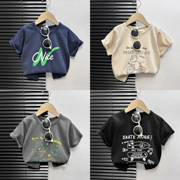 Baby Cartoon Cotton T-Shirt – Summer Short Sleeve Top for Boys & Girls