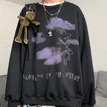 Men’s Autumn Oversize Vintage Graphic Long Sleeve T-Shirt