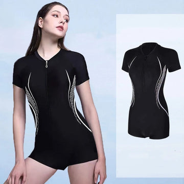 Women’s One-Piece Athletic Swimsuit – Waterproof Sun Protection