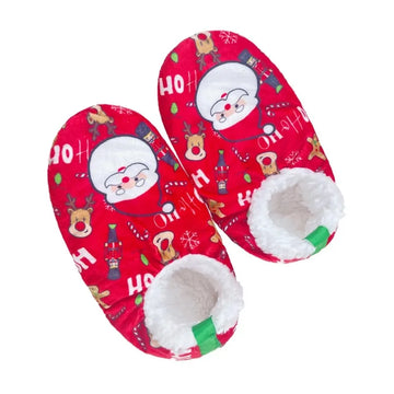 Fluffy Santa Claus Christmas Slippers – Women’s Winter Indoor Plush Shoes, Soft Furry Cotton Home Slides