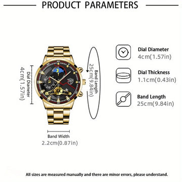 10-Piece Men’s Alloy Strap Quartz Wrist Watch Set – Fashion & Casual Outdoor Style