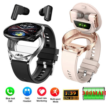 2-in-1 Smartwatch with TWS Earphones – 1.39" Fitness & Health Tracker