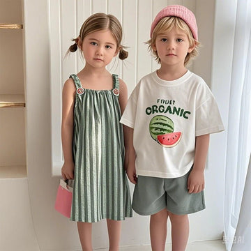 2025 Summer Cotton Stripe Sibling Outfit