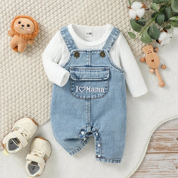 2PCS Baby Long Sleeve Top & Romper Set