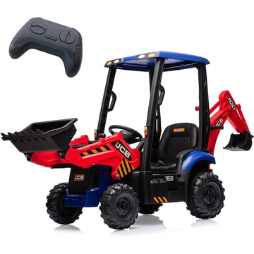 4-in-1 Kids Ride-On Excavator – 12V Electric Digger with Remote & Adjustable Seat
