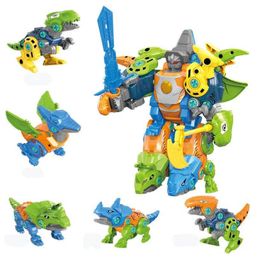 5-in-1 DIY Take Apart Dinosaur Robot Toy – Educational Building Set for Kids