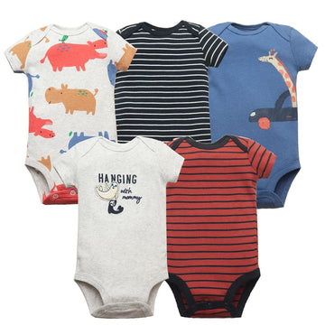 5PCS Cotton Baby Bodysuits Set