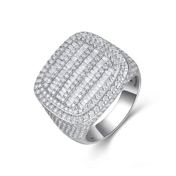 Luxury Moissanite Square Ring – 925 Silver, 3.01CTW