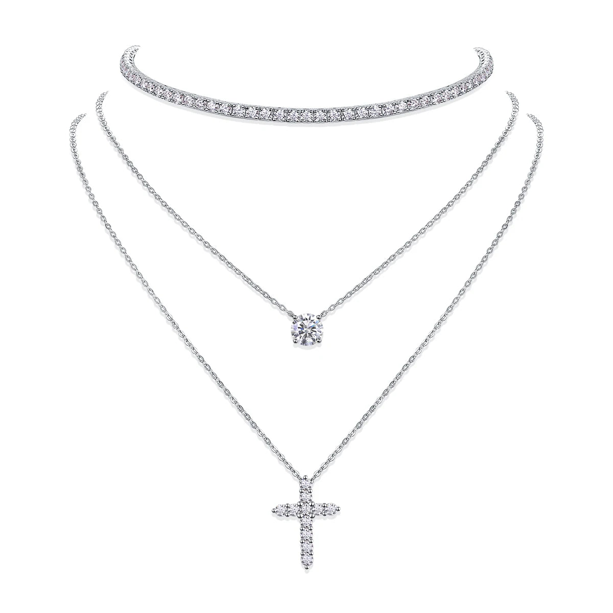 Trendy Moissanite Pendant Necklace – 925 Silver Gold-Plated