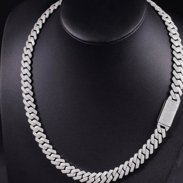 VVS Moissanite Cuban Link Chain – Gold Plated 925 Silver Necklace