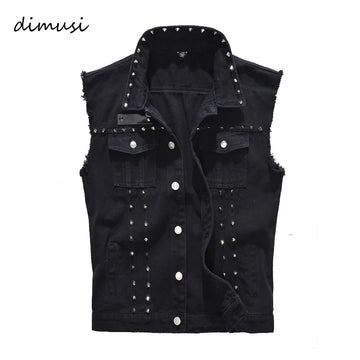 Men’s Vintage Black Denim Sleeveless Vest