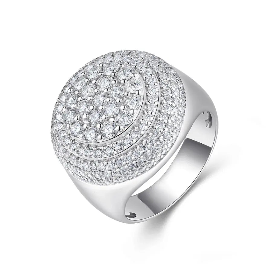 Iced Out Moissanite Ring – 925 Silver Platinum/Gold/Rose Gold