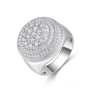 Iced Out Moissanite Ring – 925 Silver Platinum/Gold/Rose Gold