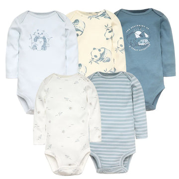 5PCS Baby Cotton Bodysuits Set