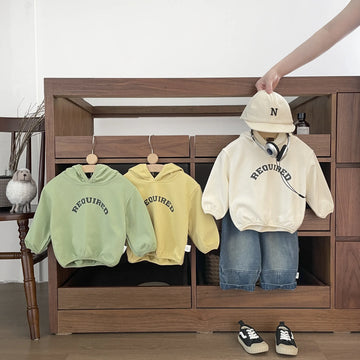 2025 Baby Hoodie – Cotton Long Sleeve Letter Pullover for Boys & Girls