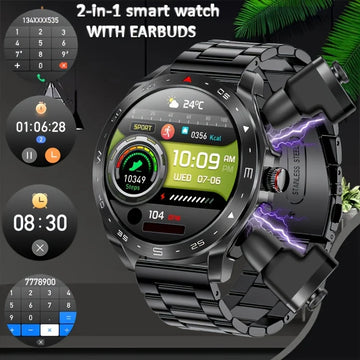 T95 2-in-1 Smartwatch with TWS Earphones – Fitness & Health Tracker