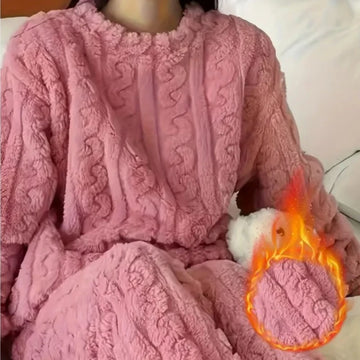 Women’s Coral Velvet Winter Pajama Set – Cozy Loungewear & Gift Idea
