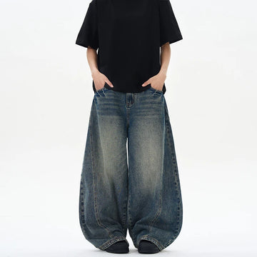 Men’s 2025 Oversized Wide Leg Patchwork Jeans