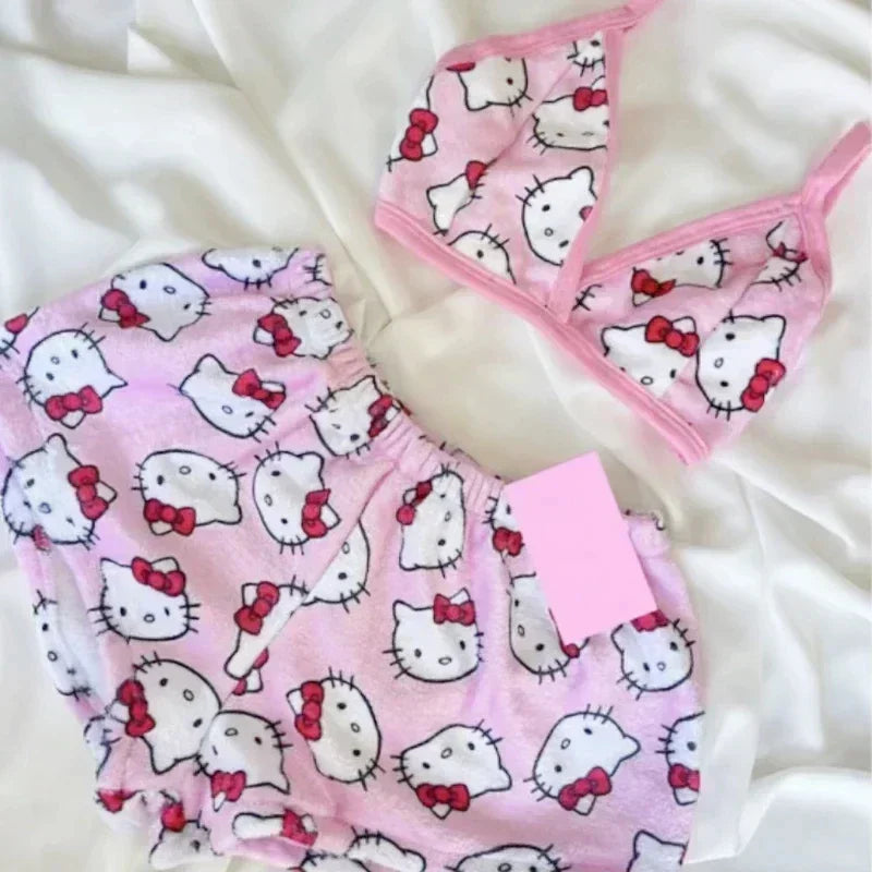 Women’s Cartoon Pajama Set – Loose Two-Piece Loungewear