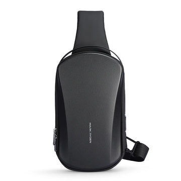 Hard-Shell Waterproof Crossbody Bag with USB Port – Daily Unisex Shoulder Bag