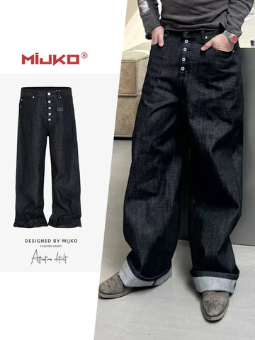 MIJKO High Street Cleanfit Dark Blue Jeans