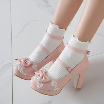 Women’s Princess High Heels – Lace Lolita Party Pumps