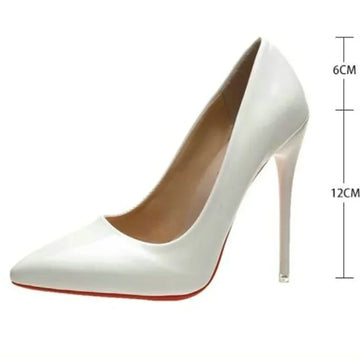 Women Red High Heels Pointed Toe 12cm Pumps