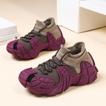 Fashion Women’s High Top Sneakers Purple Platform 2025
