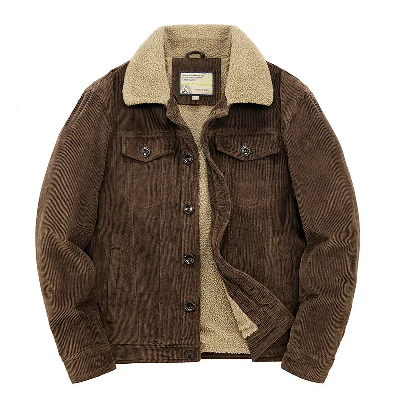 Men’s Winter Corduroy Padded Parka Jacket