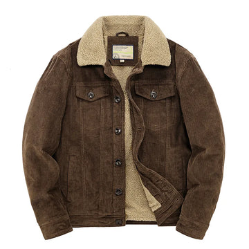 Men’s Winter Corduroy Padded Parka Jacket