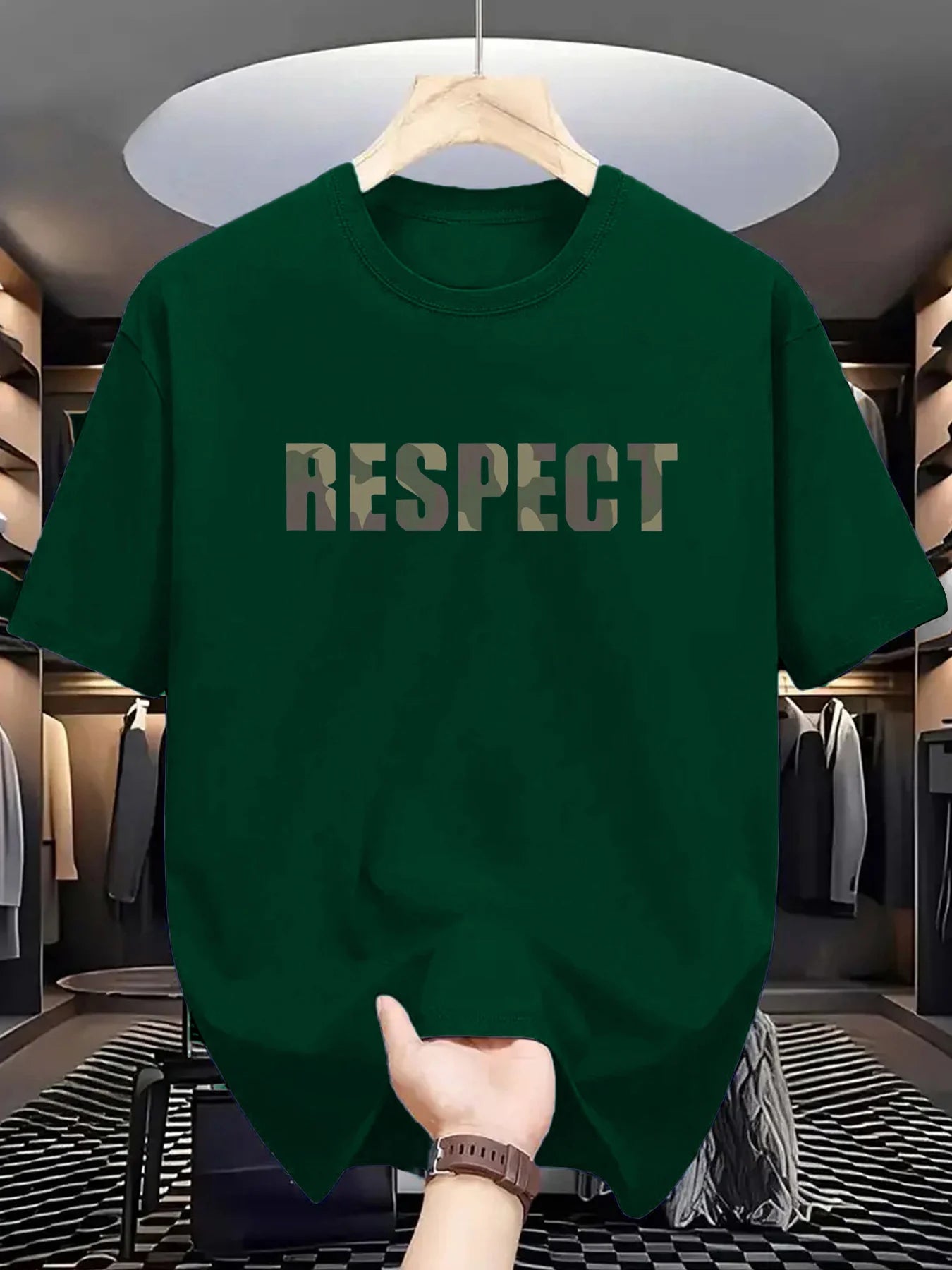 Men’s Summer Cotton Camouflage Respect T-Shirt