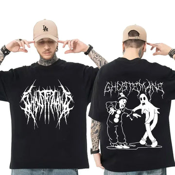 Unisex Hip Hop Gothic Rock Print T-shirt – Y2K Streetwear