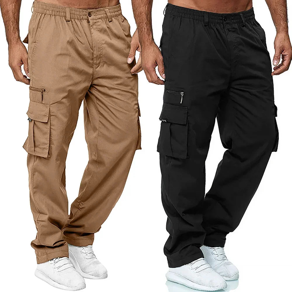 Men's Cargo Trousers – Elastic Waist Multi Pocket Combat Work Pants S-4XL