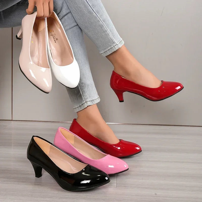 Women’s Nude Low Heel Pumps – Office, Wedding & Party Shoes