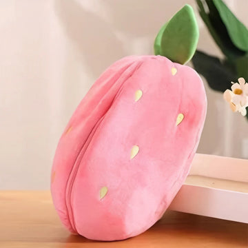 Reversible Bunny Plush Toy – Cute Carrot & Strawberry Stuffed Pillow