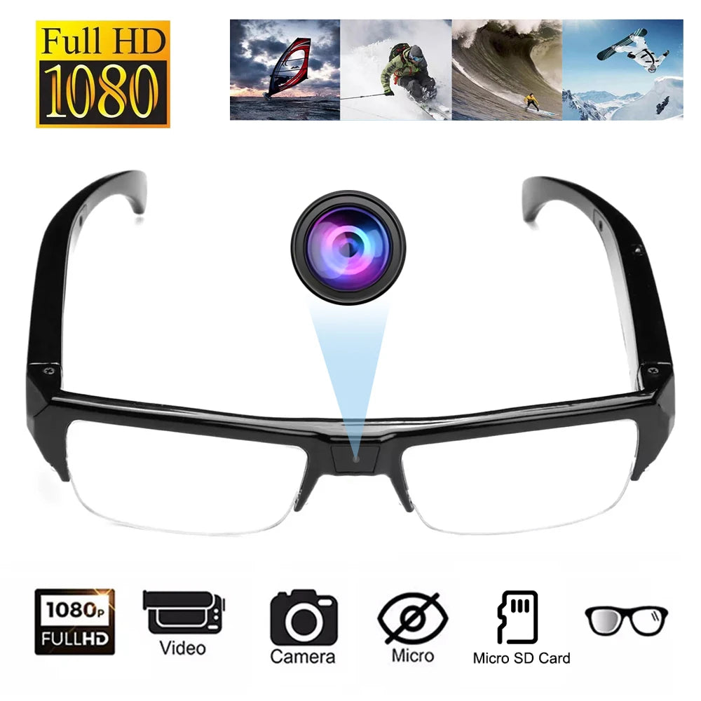 HD 1080P Mini Camera Glasses – Sports & Outdoor Video Recording Eyewear