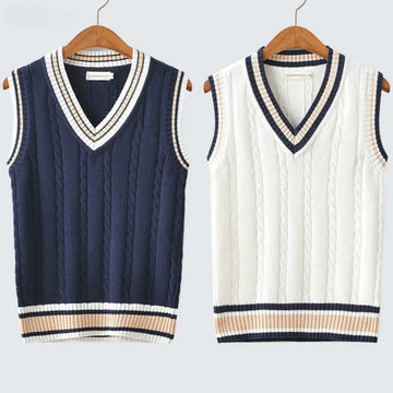 Men’s Thicken V-neck Striped Sweater Vest
