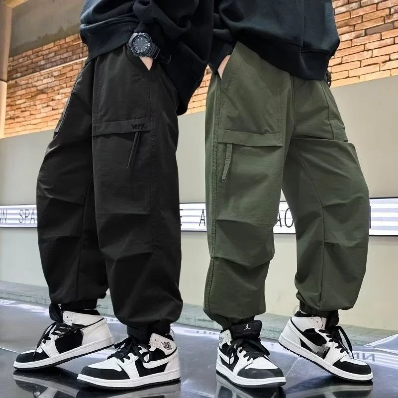 Autumn Boys Cotton Cargo Sweatpants