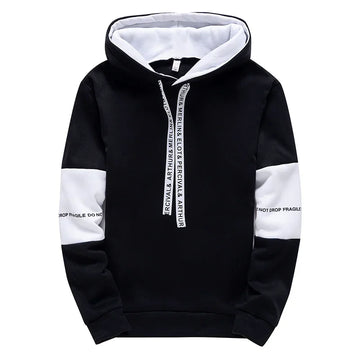 Men’s Letter Print Hip Hop Pullover Hoodie