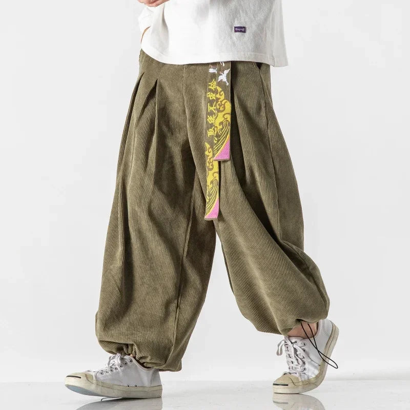 Men's Chinoiserie Harem Pants – Loose Hip Hop Corduroy Joggers M-5XL