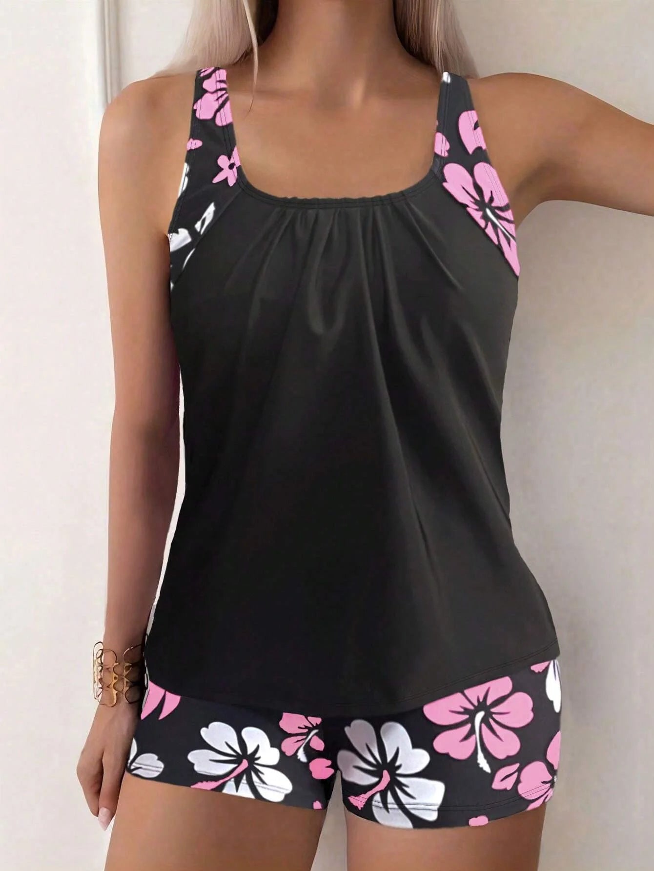 Sexy Floral Tankini Swimsuit for Women – Printed Two-Piece Swimwear