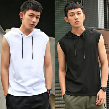 Unisex Sleeveless Hooded Gym Top – Summer Sports T-Shirts