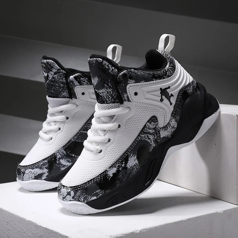 Boys Basketball Sneakers – 2024 Thick Sole Non-Slip Sports Shoes for Kids